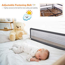 Load image into Gallery viewer, Costzon Double Sided Bed Rail Guard, 2 Pack, Extra Long Swing Down Safety Guard w/Straps for Toddler Convertible Crib, Folding Baby Bedrail for Kids Twin Double Full Queen King Mattress, Gray, 59 Inch
