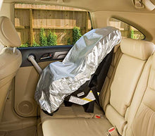Load image into Gallery viewer, Car Seat Sun Shade Cover - Keep Your Baby's Carseat at a Cooler Temperature - Covers and Blocks Out Heat &amp; Sun - More Comfortable for Baby or Child - Protection from UV Sunlight - Mommy's Helper
