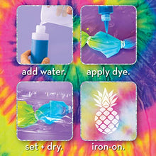 Load image into Gallery viewer, Just My Style Neon Tropics Tie-Dye Kit by Horizon Group USA, Create 15 DIY Tie Dye Projects. Kit Includes Gloves, Color Mixing Bottles, Neon Dyes, Rubber Bands + One Iron On Tropical Design
