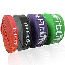 Load image into Gallery viewer, TheFitLife Resistance Pull Up Bands - Pull-Up Assist Exercise Bands, Long Workout Loop Bands for Body Stretching, Powerlifting, Fitness Training, with Carrying Bag and Workout Guide - Full Set
