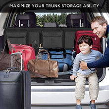 Load image into Gallery viewer, EldHus Rear Car Organizer Storage Trunk Back Seat Organizer Car Backseat Organizer Storage with Pockets, Cloth, Black
