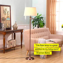 Load image into Gallery viewer, Brightech Caden Swing Arm LED Floor Lamp- Classic Lamp with Extending Arm - Diffusing Lamp Shade - Tall Industrial Uplight for Living Room, Family Room, Office or Bedroom - Bronze
