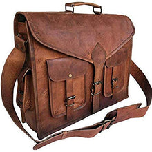 Load image into Gallery viewer, KPL 18 Inch Rustic Vintage Leather Messenger Bag Leather Laptop Bag Men's Leather Briefcase Satchel Bag
