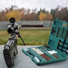 Load image into Gallery viewer, CALIXPERT Universal Gun Cleaning Kit with Storage Case for Hunting Rifle Handgun Shot Gun Pistol of Different Calibers with Extra Stainless Steel Pick (Plastic Jags and Loops)
