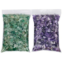 Load image into Gallery viewer, SUNYIK Amethyst/Green Aventurine Tumbled Chips Crystal Crushed Pieces Irregular Shaped 1pound(About 460 Gram)
