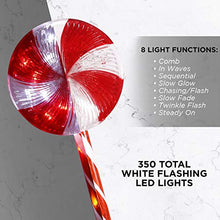 Load image into Gallery viewer, Alpine Corporation COR114T-3 Candy Cane Pathway LED, Decorative Winter Christmas Lights for Front Yard, Red and White, Set of 3 Holiday décor
