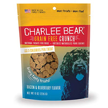 Load image into Gallery viewer, Charlee Bear Grain Free Crunch Dog Treats, Bacon &amp; Blueberry Flavor, 8 oz
