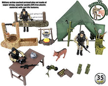 Load image into Gallery viewer, Click N' Play Military Campsite 35 Piece Play Set with Accessories.
