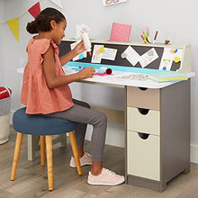 Load image into Gallery viewer, Little Tikes 2-in-1 Chalkboard Wood Desk with Storage, Charging Station and Magnetic Chalkboard- Kids Furniture for Children Boys and Girls Ages 4+ Years to Study, Read and Play
