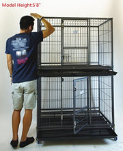 Load image into Gallery viewer, Homey Pet 43" Stackable or Non-Stackable Heavy Duty Cage W/Feeding Door, Casters and Tray (Stackable Economic)
