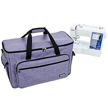 Load image into Gallery viewer, HOMEST Sewing and Embroidery Machine Carrying Case, Universal Tote Bag with Shoulder Strap for Brother SE600, PE535, Multifunctional - Large Capacity, Purple
