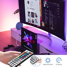 Load image into Gallery viewer, PHOPOLLO LED Strip Lights 5050 Color Changing 600LEDs 32.8ft Supper Brightness Waterproof Flexible LED Lighting Kit with 44 Key IR Remote Controller and 12V Power Supply for Room, Bedroom

