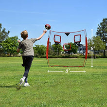 Load image into Gallery viewer, GoSports Football Trainer Throwing Net Choose Between 8' x 8' or 6' x 6' Nets - Improve QB Throwing Accuracy - Includes Foldable Bow Frame and Portable Carry Case
