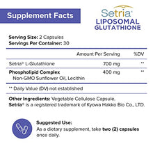 Load image into Gallery viewer, NutriFlair Liposomal Glutathione Setria® 700mg - Pure Reduced, Stable, Active Form L Glutathione reductase (GSH), Enhanced Absorption - Non GMO Antioxidant, Detox, Cardiovascular, Brain, Immune Health
