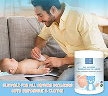 Load image into Gallery viewer, Disposable Cloth Bamboo Diaper Liners –Fragrance Free, Chlorine Free &amp; Eco-Friendly , Flushable Biodegradable Reusable Liners for Cloth Diaper - 100 Sheets per roll
