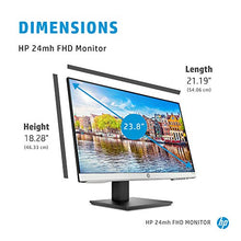 Load image into Gallery viewer, HP 24mh FHD Monitor - Computer Monitor with 23.8-Inch IPS Display (1080p) - Built-In Speakers and VESA Mounting - Height/Tilt Adjustment for Ergonomic Viewing - HDMI and DisplayPort - (1D0J9AA#ABA)
