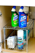 Load image into Gallery viewer, DecoBros Stackable Under Sink Cabinet Sliding Basket Organizer Drawer,Chrome
