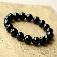 Load image into Gallery viewer, Ultimate Protection Bracelet - Handmade Natural Black Obsidian Bracelet - Gemstone 8mm Round Beads Natural Stone Yoga Bracelet - Stone Beaded Stretch Bracelet
