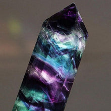 Load image into Gallery viewer, Lookatool Black Tourmaline raw Crystal gems Piedra selenita Stone dig, Natural Hexagonal Crystal Quartz Healing Fluorite Wand Stone Purple Green Gem (Colorful, 6.5-7cm)
