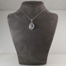 Load image into Gallery viewer, Women's 925 Sterling Silver Natural Moonstone Oval June Birthstone Pendant 18+2 inches Chain - Adularescence Effect
