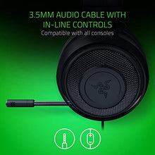 Load image into Gallery viewer, Razer Kraken Gaming Headset: Lightweight Aluminum Frame, Retractable Noise Isolating Microphone, For PC, PS4, PS5, Switch, Xbox One, Xbox Series X &amp; S, Mobile, 3.5 mm Audio Jack, Black
