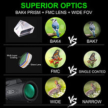 Load image into Gallery viewer, Allkeys 16x55 High Definition Monocular Telescope and Quick Smartphone Holder,2020 Newest Waterproof Monocular,Day &amp; Low Night Vision,BAK4 Prism for Wildlife Bird Watching Hunting
