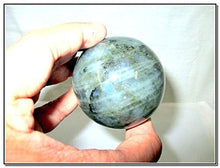 Load image into Gallery viewer, Jet New Natural Labradorite 45-50 mm Ball Sphere Gemstone A+ Hand Carved Crystal Altar Healing Devotional Focus Spiritual Chakra Cleansing Metaphysical
