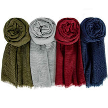 Load image into Gallery viewer, Chalier 4 PCS Hijab Scarfs for Women Soft Scarf Shawl Lightweight Long Wraps for All Season,Burgundy/Navy Blue/Army Green/Dark Grey
