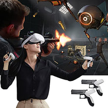 Load image into Gallery viewer, NexiGo VR Pistol Grip for Oculus Quest 2 Controllers, Game Gun Accessories Compatible with Pistol Whip VR Game, Enhanced FPS Gaming Experience, Black
