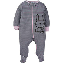 Load image into Gallery viewer, Gerber Baby Girls' 4 Pack Sleep N' Play Footie, Bunny Smiley, 0-3 Months
