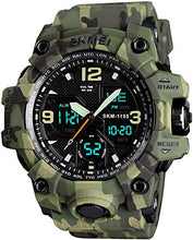 Load image into Gallery viewer, MJSCPHBJK Men's Analog Sports Watch Military Watch Outdoor LED Stopwatch Digital Electronic Watches Large Dual Display Waterproof Tactical Army Watches for Men
