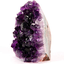 Load image into Gallery viewer, Extreme Amethyst Cluster - .5 to 1 Pound of Powerful, Deep Purple Crystals. Geode from Uruguay. Includes Bonus 3 inch Selenite Wand in Velvet Bag.
