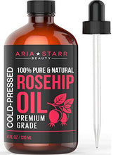 Load image into Gallery viewer, Aria Starr Rosehip Seed Oil Cold Pressed For Face, Skin, Acne Scars - 100% Pure Natural Moisturizer - 4 OZ
