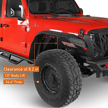 Load image into Gallery viewer, Hooke Road JL/JT Rugged Front Fender Flares for 2018-2023 Jeep Wrangler JL &amp; Gladiator JT (2PCS Flat Steel Fenders)

