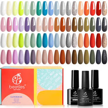 Load image into Gallery viewer, Beetles 5Pcs Nail Art Liner Brushes with 36 Pcs Gel Green Red Purple Brown Nail Art Kit with Glossy &amp; Matte Base Top Coat
