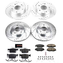 Load image into Gallery viewer, Power Stop K7574 Front and Rear Z23 Carbon Fiber Brake Pads with Drilled &amp; Slotted Brake Rotors Kit
