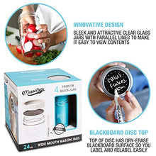 Load image into Gallery viewer, Masontops Multi-Use Wide Mouth Mason Jars - Large 24 Oz Jar Size -13 Piece Set - 4 Pack of Glass Jars &amp; Blackboard Lids
