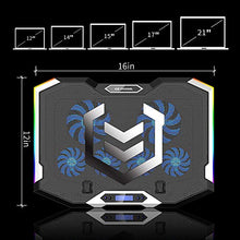 Load image into Gallery viewer, ICE COOREL Gaming Laptop Cooling Pad 15 -17.3 Inch, RGB Laptop Cooler Pad with 6 Cooling Fans, Laptop Cooling Stand with 6 Height Adjustable, Laptop Fan with LCD Screen, Two USB Ports, Phone Stand
