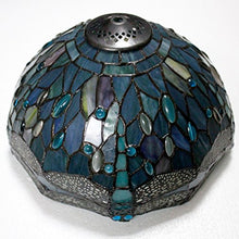 Load image into Gallery viewer, Tiffany Lamp 18 Inch Tall Sea Blue Stained Glass Dragonfly Crystal Style Shade Accent Antique End Bedside Art Table Desk Light Decorative Living Room Bedroom College Dorm S147 WERFACTORY
