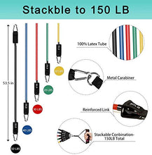 Load image into Gallery viewer, EMOCCI Resistance Bands Set with Handle,Fabric Exercise Band Door Anchor Weight Training Stretching Strap for Women Men Home Fitness Yoga Gym Workout Equipment with Carry Bag(12pcs,150 LB)

