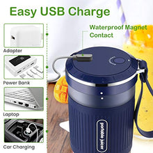 Load image into Gallery viewer, Portable Blender Mini Personal Blender, Godmorn Juicer Smoothie Blender Smoothie Maker Cordless Small Juicer Cup Mixer, USB Rechargeable BPA Free,10oz/300ml, Home Outdoor Travel Office, Blue
