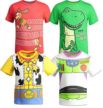 Load image into Gallery viewer, Disney Pixar Toy Story Boys 4 Pack T-Shirts Woody Buzz Lightyear Rex Slinky Dog 4T
