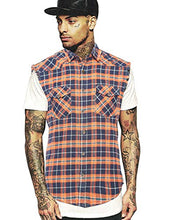 Load image into Gallery viewer, NUTEXROL Men's Casual Flannel Plaid Shirt Sleeveless Cotton Plus Size Vest

