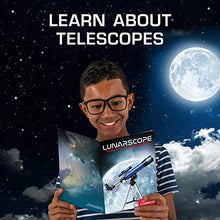 Load image into Gallery viewer, NASA Lunar Telescope for Kids – Capable of 90x Magnification, Includes Two Eyepieces, Tabletop Tripod, Finder Scope, and Full-Color Learning Guide, The Perfect STEM Gift for a Young Astronomer
