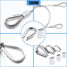 Load image into Gallery viewer, Glarks 315Pcs 8 Sizes Aluminum Crimping Loop Sleeves + 250Pcs 304 Stainless Steel Wire Rope Cable Thimbles Combo and Aluminum Crimping Loop Sleeve Assortment Kit
