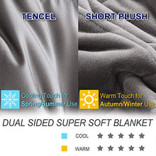 Load image into Gallery viewer, OMYSTYLE California King Size Weighted Blanket 20lbs(88''x104'', Double-Sided), Reversible Weighted Blanket with Warm Short Plush and Cool Tencel Fabric for All Season Use - Carry Bag Included
