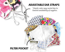 Load image into Gallery viewer, Stylish Cotton Face Mask with Filter Pocket, Handmade Floral Plaid design facemasks for women, washable reusable 3 layers, Ready to SHIP, Pack of 5
