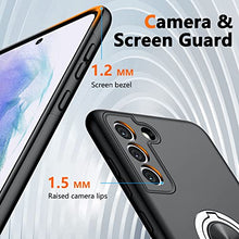Load image into Gallery viewer, Temdan Samsung Galaxy S21 FE Case, [Military Grade Drop Protection] Slim Fit Shockproof Protective Cover with 360° Rotatable Magnetic Ring Holder Kickstand Compatible with Samsung S21 FE Case 5G,Black
