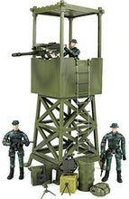 Load image into Gallery viewer, Click N' Play Military Lookout Watch Tower 16 Piece Play Set with Accessories. , Green
