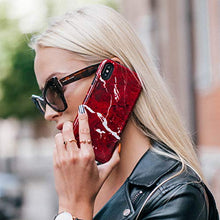 Load image into Gallery viewer, BURGA Phone Case Compatible with iPhone 11 PRO - Iconic Ruby Red Marble Cute Case for Women Heavy Duty Shockproof Dual Layer Hard Shell + Silicone Protective Cover
